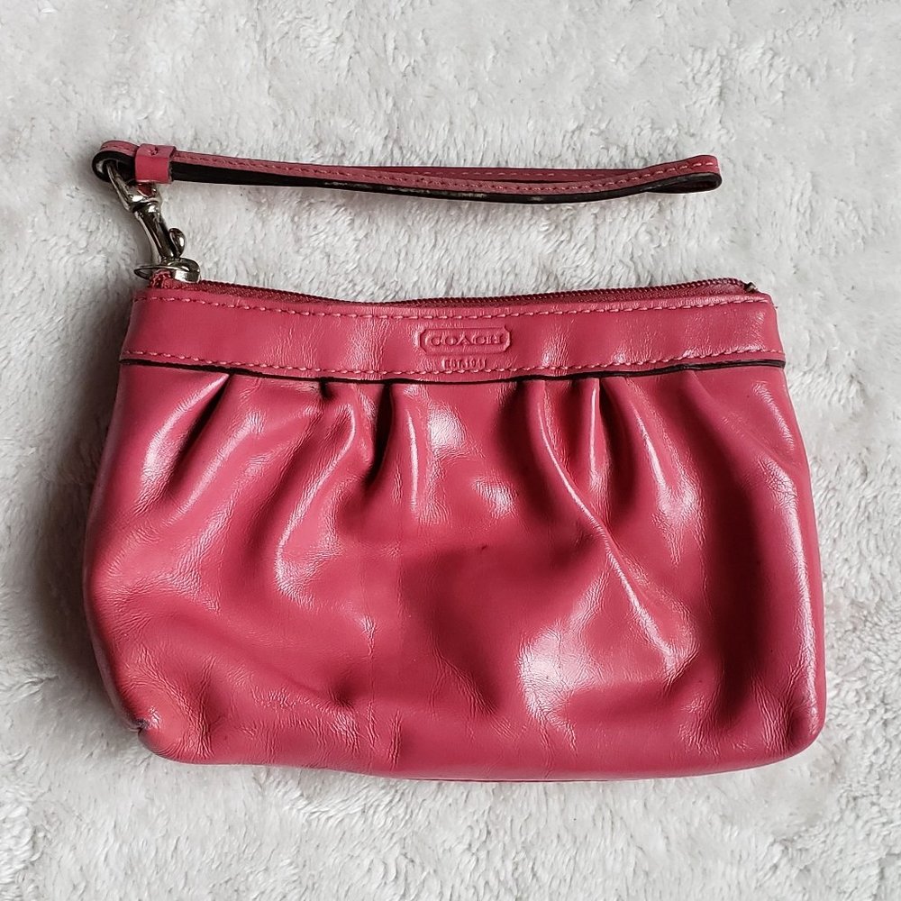 Coach Hot Pink Patent Leather Wristlet